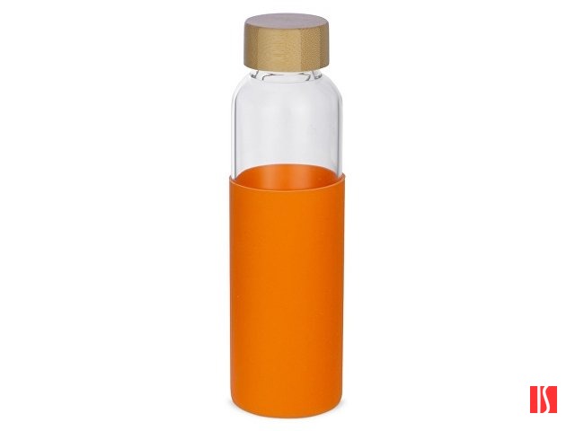 Бутылка для воды стеклянная "Refine", в чехле, 550 мл, оранжевый