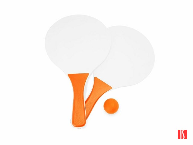 Набор FEROE для игры на пляже (2 ракетки и мячик), белый/оранжевый