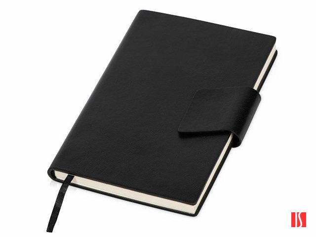 Бизнес блокнот А5 "Monoi" с клапаном, твердая обложка, 128 листов, черный