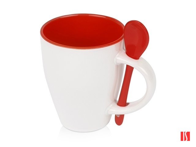 Кружка «Авеленго» с ложкой, красный