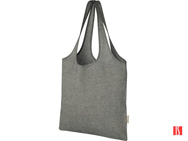 Модная эко-сумка Pheebs объемом 7 л из переработанного хлопка плотностью 150 г/м2, черный меланж