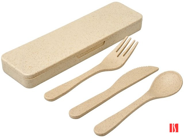 Набор столовых приборов Bamberg из бамбукового волокна, бежевый