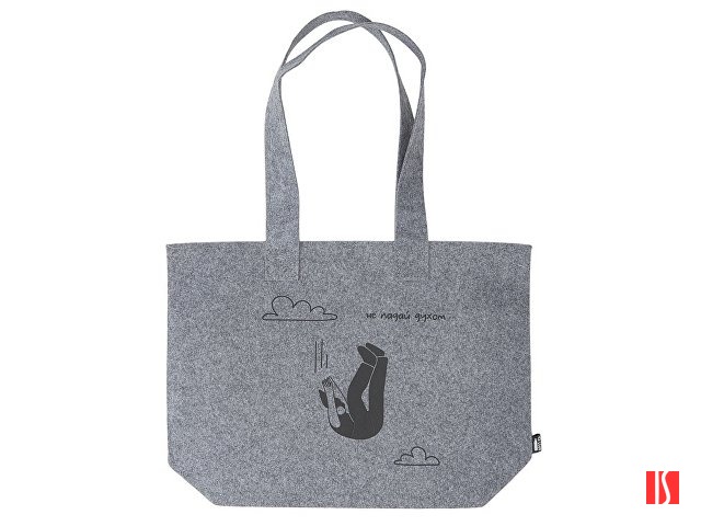 Шоппер фетровый Stratum горизонтальный из переработанного пластика (термотрансфер)