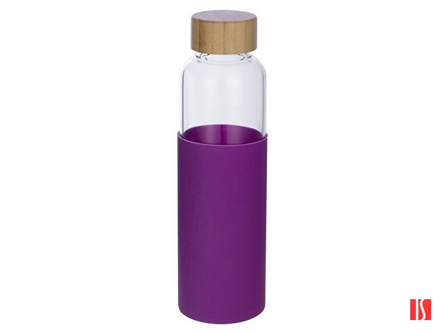 Бутылка для воды стеклянная "Refine", в чехле, 550 мл, фиолетовый