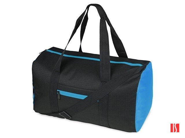 Сумка спортивная Master с цветными молниями, неоново-голубой