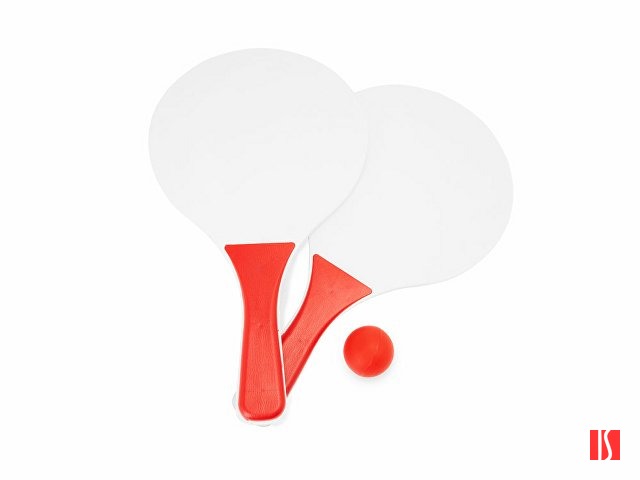 Набор FEROE для игры на пляже (2 ракетки и мячик), белый/красный