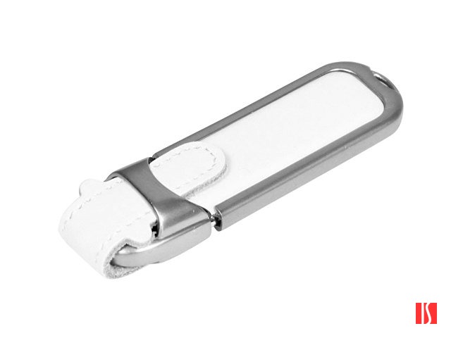 Флешка с массивным классическим корпусом, 32 Гб, белый/серебристый