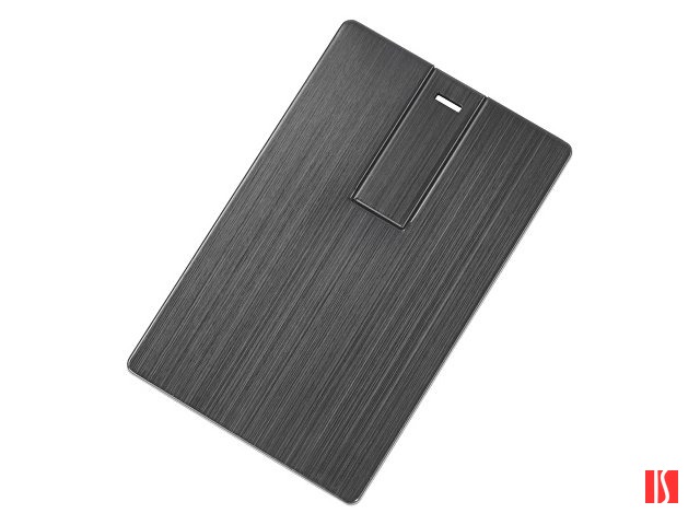 Флеш-карта USB 2.0 16 Gb в виде металлической карты "Card Metal", темно-серый