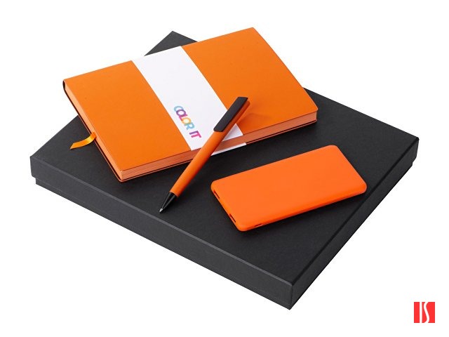Купить Подарочный набор c блокнотом С1, ручкой и повербанком 5000 mAh, оранжевый Подарочный набор c блокнотом С1, ручкой и повербанком 5000 mAh, оранжевый