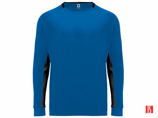 Футболка "Porto " мужская с длинным рукавом, королевский синий/черный