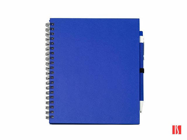 Блокнот LEYNAX с ручкой из переработанного картона, королевский синий