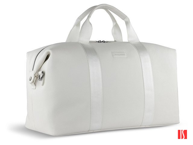 Сумка дорожная BUGATTI Elsa, белая, воловья кожа/полиэстер, 47х22х24 см