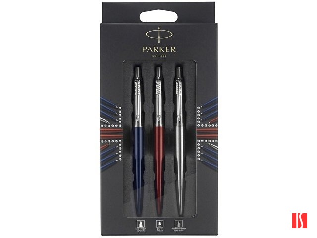 Набор Parker Jotter London Trio: гелевая ручка Red CT + шариковая ручка Blue CT + карандаш Stainless Steel CT