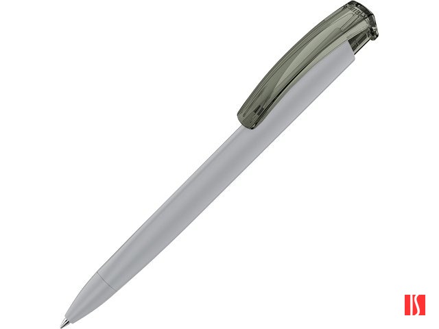 Ручка шариковая трехгранная UMA «TRINITY K transparent GUM», soft-touch, серый