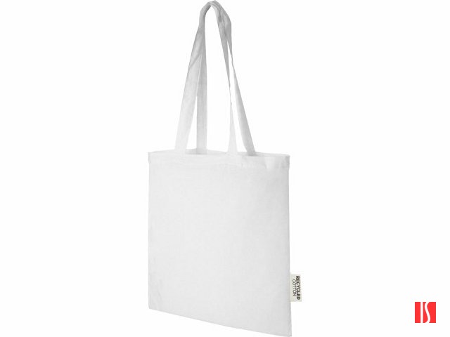 Эко-сумка Madras объемом 7 л из переработанного хлопка плотностью 140 г/м2, белый