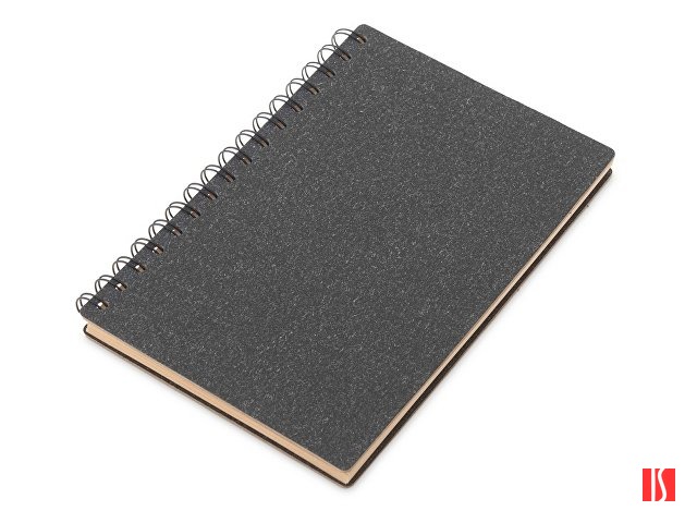 Блокнот на спирали в картонной обложке с переработанной бумагой "Mania", черный