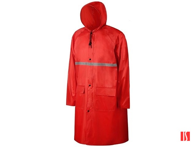 Длинный дождевик Lanai  из полиэстера со светоотражающей тесьмой, красный