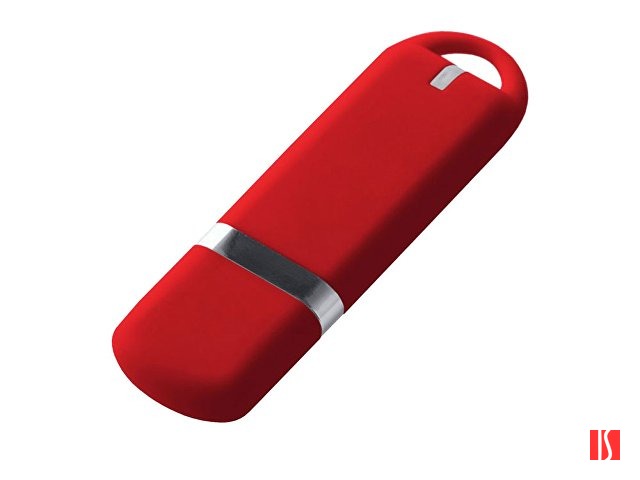 USB-флешка на 16 ГБ с покрытием soft-touch, красный