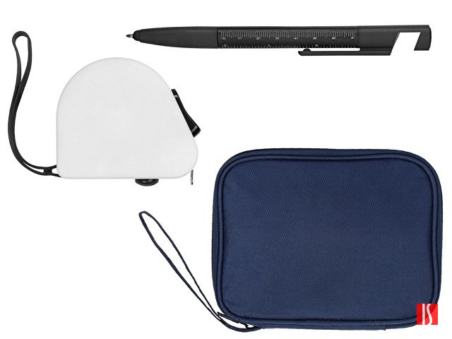 Купить Подарочный набор с ручкой и рулеткой, белый/черный Подарочный набор с ручкой и рулеткой, белый/черный