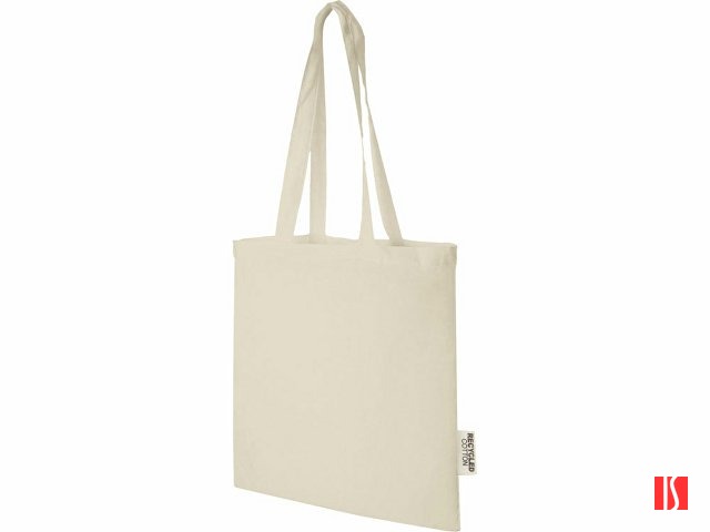 Эко-сумка Madras объемом 7 л из переработанного хлопка плотностью 140 г/м2, натуральный