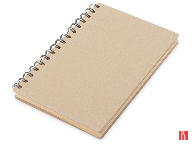 Блокнот на спирали в картонной обложке с переработанной бумагой "Mania", натуральный