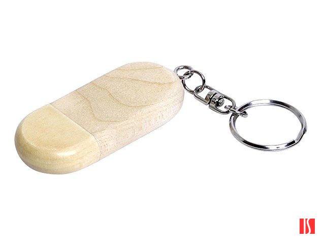 Флешка 3.0 овальной формы, колпачок с магнитом, 128 Гб, натуральный