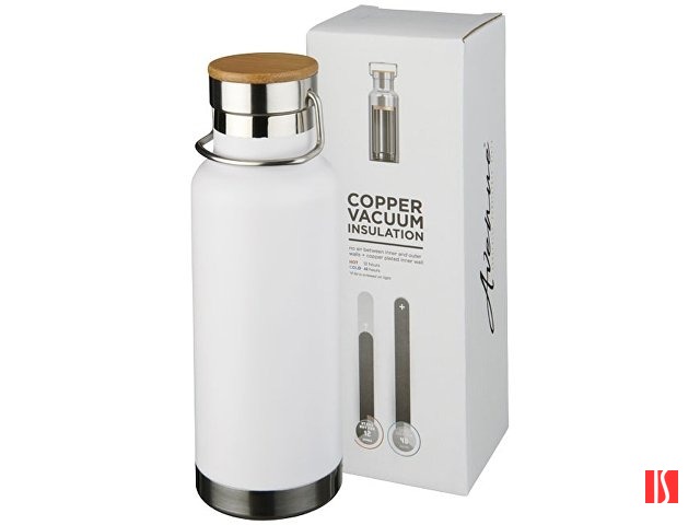 Медная спортивная бутылка с вакуумной изоляцией Thor объемом 480 мл, белый