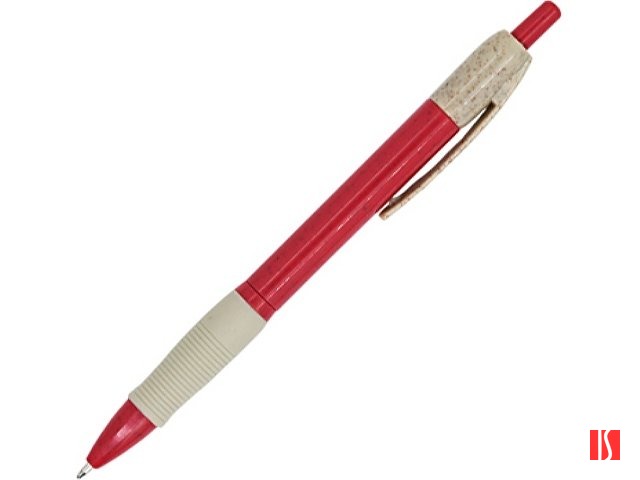 Ручка шариковая HANA из пшеничного волокна, бежевый/красный