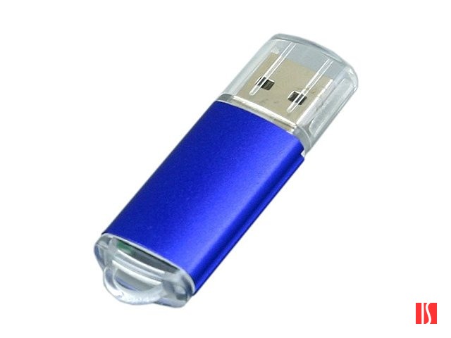 Флешка промо прямоугольной формы  c прозрачным колпачком, 32 Гб, синий