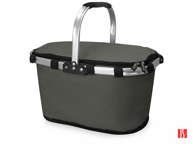 Изотермическая сумка-холодильник "FROST" складная с алюминиевой рамой, серый