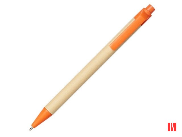 Шариковая ручка Berk из переработанного картона и кукурузного пластика, натуральный/оранжевый