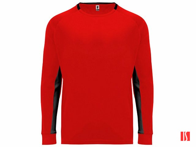 Футболка "Porto " мужская с длинным рукавом, красный/черный