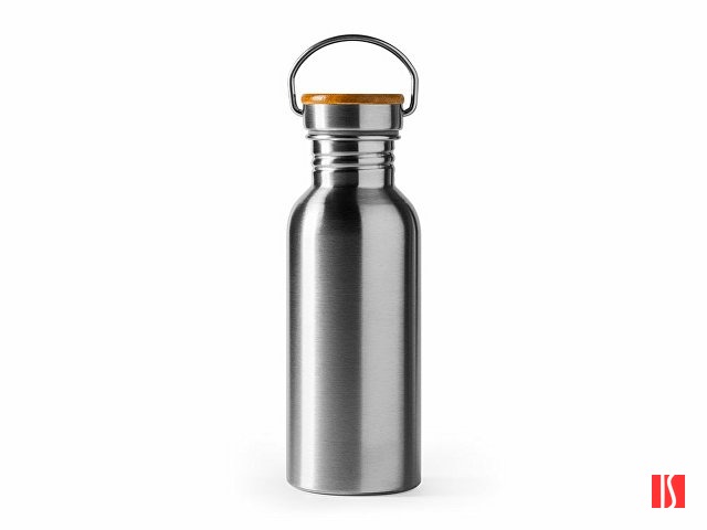 Бутылка BOINA из нержавеющей стали 304 и бамбука, серебристый