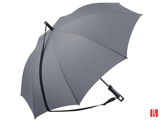 Зонт-трость 1199 Loop с плечевым ремнем, полуавтомат, серый