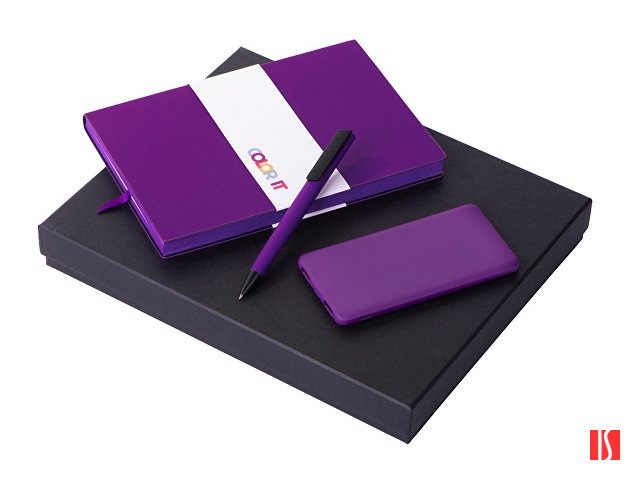 Купить Подарочный набор c блокнотом С2, ручкой и повербанком 5000 mAh, фиолетовый Подарочный набор c блокнотом С2, ручкой и повербанком 5000 mAh, фиолетовый