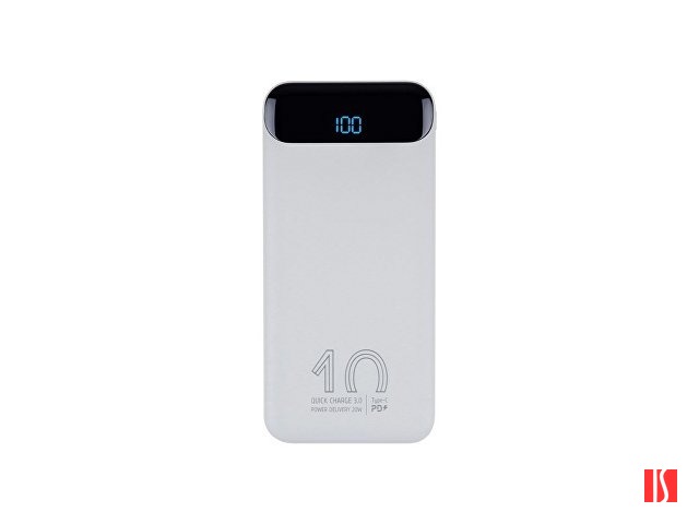 RIVACASE VA2540 (10 000mAh), QC/PD 20W внешний аккумулятор с дисплеем, белый 12/48