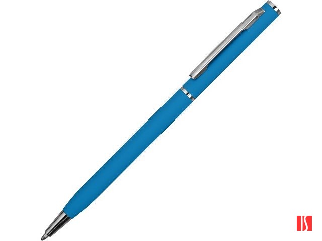 Ручка металлическая шариковая "Атриум" с покрытием софт-тач, голубой