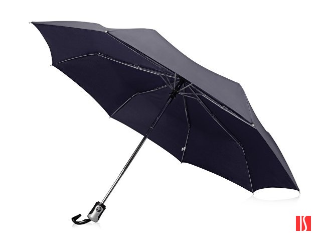 Зонт Alex трехсекционный автоматический 21,5", темно-синий