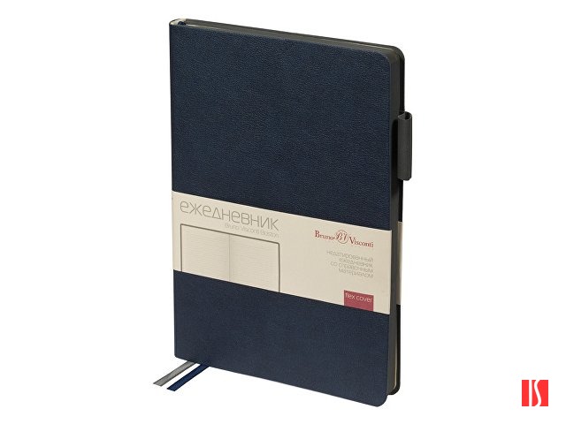 Ежедневник недатированный А5 «Boston», темно-синий (серый обрез)