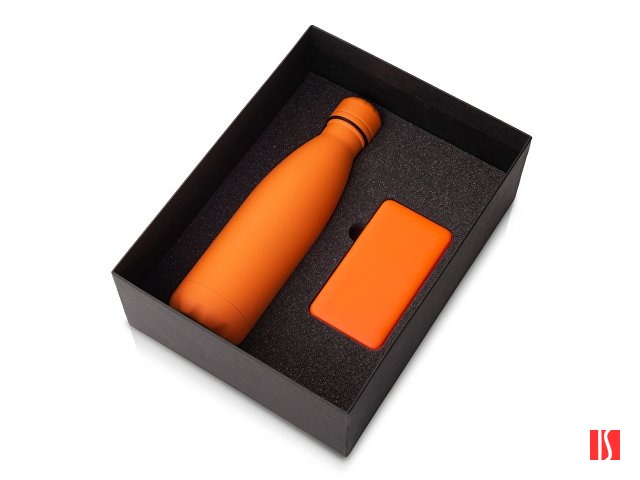 Купить Подарочный набор с термобутылкой и повербанком С1, 5000 mAh, оранжевый Подарочный набор с термобутылкой и повербанком С1, 5000 mAh, оранжевый