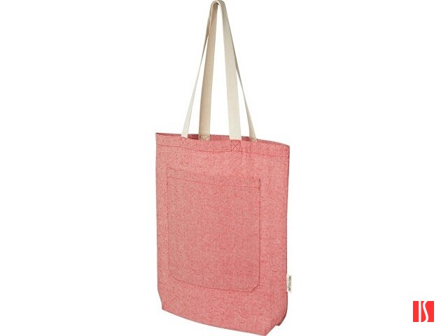 Эко-сумка Pheebs объемом 9 л из переработанного хлопка плотностью 150 г/м² с передним карманом, красный яркий