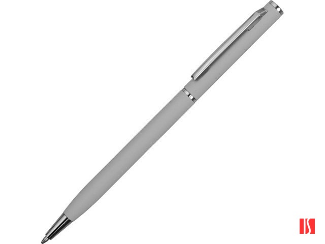 Ручка металлическая шариковая "Атриум" с покрытием софт-тач, средний серый
