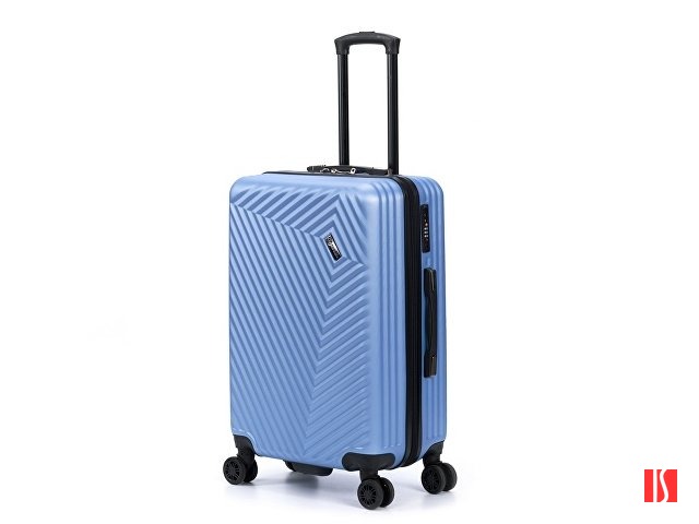 Чемодан TORBER Lama, синий, ABS-пластик, 43 х 25,5 х 67 см, 62 л