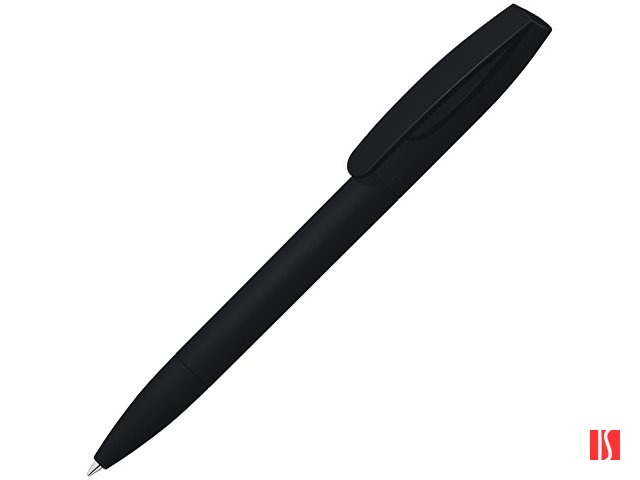 Шариковая ручка "Coral Gum " с прорезиненным soft-touch корпусом и клипом., черный
