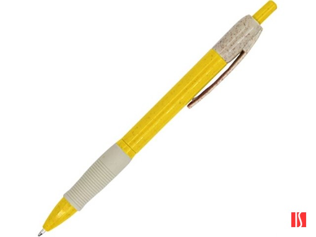 Ручка шариковая HANA из пшеничного волокна, бежевый/желтый