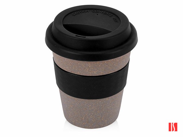 Стакан с силиконовой крышкой "Cafe", черный