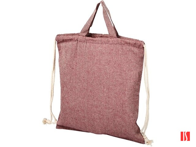 Рюкзак со шнурком Pheebs из 150 г/м2 переработанного хлопка, бордовый меланж