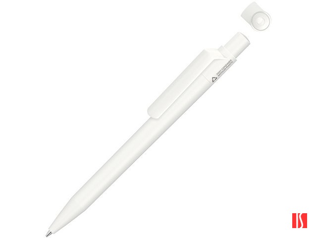 Ручка шариковая из переработанного пластика с матовым покрытием "ON TOP RECY", белый