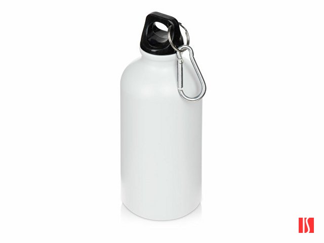 Матовая спортивная бутылка "Hip S" с карабином и объемом 400 мл, белый