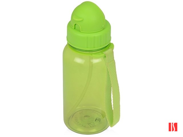 Бутылка для воды со складной соломинкой «Kidz» 500 мл, зеленое яблоко